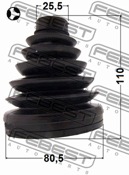 Пыльник ШРУСа Chevrolet Cruze/Orlando внутр FEBEST (25.5x80.5x110/трипоид)