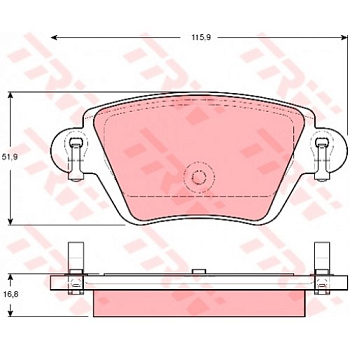 Колодки торм FORD MONDEO III зад TRW GDB1525=277700