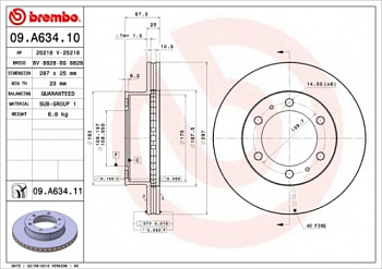 Диск торм TOYOTA HILUX 06- пер BREMBO DF4917