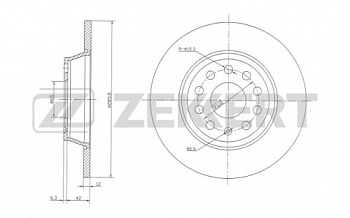Диск торм VAG B6/B7/CC/A3/Q3/G5/G6/JETTA3/OCTAVIA A5/YETI/SUPERB зад ZEKKERT DF4558=697300