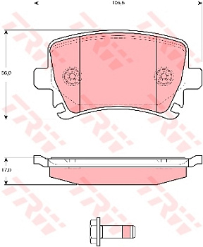 Колодки торм VAG A3/GOLF V/PASSAT B6/TOURAN зад TRW GDB1622 (+1987474314)