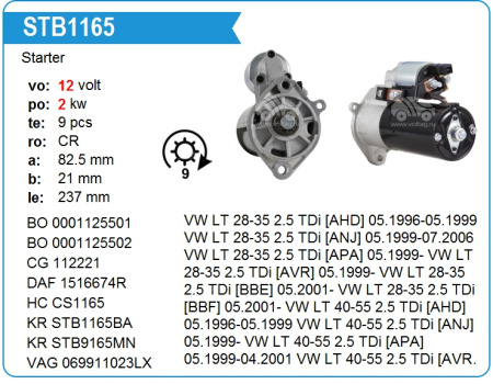 Стартер VW LT 96-06 2.5D KRAUF