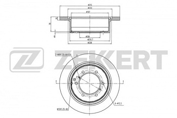 Диск торм MITSUBISHI PAJERO II/III задн ZEKKERT