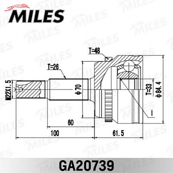 ШРУС TOYOTA CAMRY V50 наружн MILES (33x28/АБС 48зуб)
