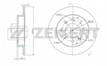Диск торм KIA CERATO зад ZEKKERT