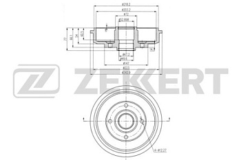 Барабан торм FORD FUSION ZEKKERT