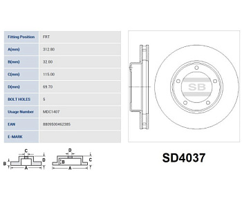 Диск торм TOYOTA LC100 пер SANGSIN