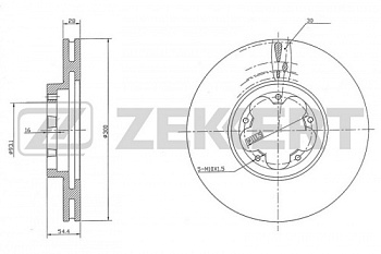 Диск торм FORD TRANSIT 06- пер FWD/RWD ZEKKERT DF2390S (300x28)