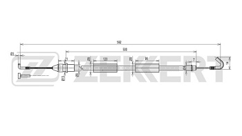 Трос замка двери SKODA OCTAVIA I/+TOUR задн ZEKKERT