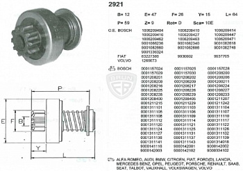 Бендикс стартера BOSCH