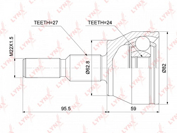 ШРУС FORD FOCUS III 1.6 наружн AMD (24x27)