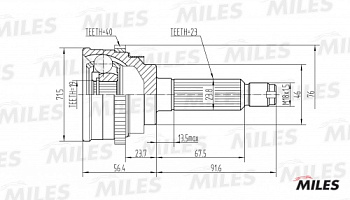 ШРУС DAEWOO MATIZ наружн MILES