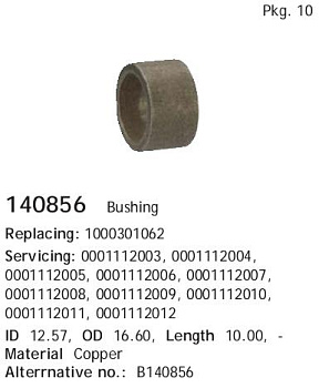Детали стартера Втулка стартера 12.5x16.6x10 CARGO