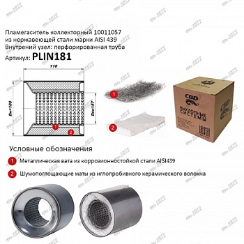 Пламегаситель 100x110 CBD (коллекторный)