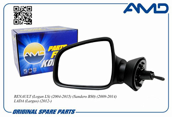 Зеркало RENAULT LOGAN 09-/SANDERO лев большое мех AMD