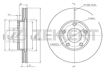 Диск торм MAZDA 3/5 03- пер ZEKKERT