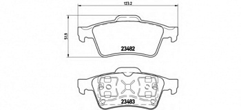 Колодки торм NISSAN P12/VECTRA C зад диск BREMBO GDB1469=GDB3292=284200=084200