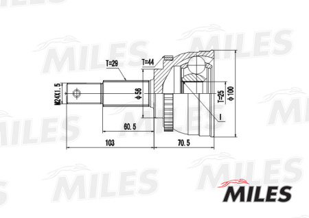 ШРУС NISSAN X-TRAIL наруж (+ABS) MILES