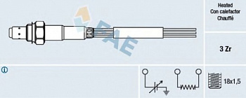Датчик кислорода FAE универсальный 3х конт