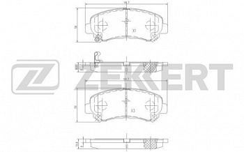 Колодки торм NISSAN X-TRAIL/QASHQAI пер ZEKKERT GDB3467=2131800 (+PFK578)
