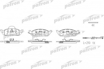 Колодки торм MB W163 пер PATRON GDB1378=269701 (с датчиком)