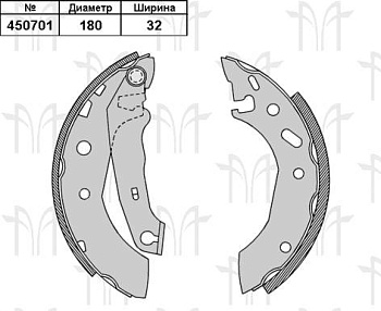 Колодки торм FORD ESCORT/FIESTA/PUMA 180mm зад RH GS8611