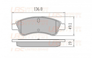 Колодки торм FIAT DUCATO 06- зад диск UBS GDB1682=2123800 (+PFK413)