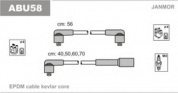 Провода в/в VW Golf III/Vento 1.4/1.6 95- JANMOR 978=0964=ZK320