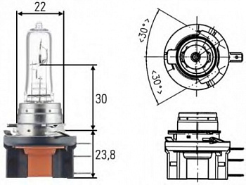Автолампа H15 OSRAM