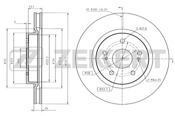 Диск торм SUZUKI GRAND VITARA 05- пер ZEKKERT