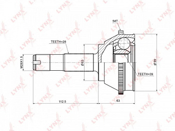 ШРУС FIAT DUCATO 94-02- 10-15 +ABS наружн LYNX (39x28)