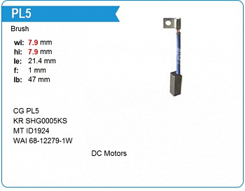 Щетки мотора отопителя (8x8x21) CARGO