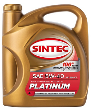 Масло мот SINTEC 5W40 SN/CF 4L