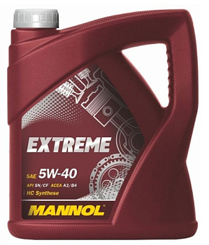 Масло мот MANNOL 5W40 A3/B4 4L (EXTREME) Масло мот MANNOL 5W40 A3/B4 4L (EXTREME)
