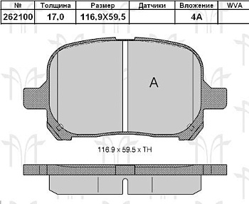 Колодки торм TOYOTA CAMRY V20/RX300 пер RH GDB3152