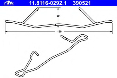 Р/к колодок OPEL ASTRA G/H/VECTRA B пер ATE (1ШТ)