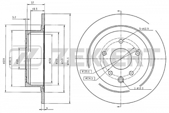 Диск торм NISSAN QASHQAI зад ZEKKERT DF6051