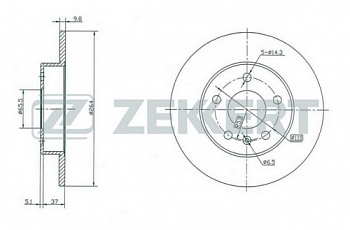 Диск торм OPEL ASTRA G/H/ZAFIRA зад ZEKKERT DF4051 (5болт)