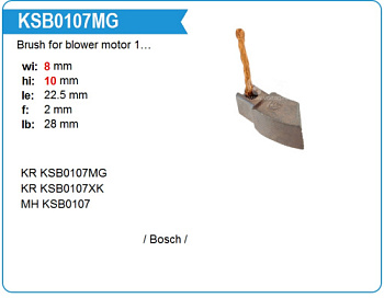 Щетка мотора отопителя KRAUF (8x10x22.5x2x28mm/1ШТ)