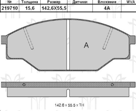 Колодки торм TOYOTA AVENSIS 97-03 пер RH GDB1181S