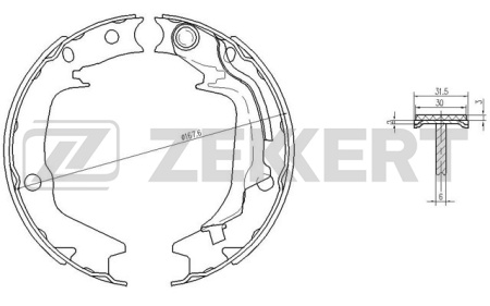 Колодки ручника HYUNDAI GETZ ZEKKERT GS8782=424400
