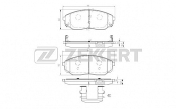 Колодки торм KIA SORENTO 02- пер ZEKKERT GDB3343=SP1153