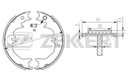 Колодки ручника TOYOTA LC100 ZEKKERT GS8716
