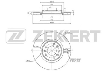 Диск торм PEUGEOT EXPERT 16-/CITROEN JUMPY 16- задн ZEKKERT