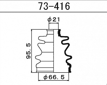 Пыльник ШРУСа SUZUKI SX4/STELS GUEPARD внутр MARUICHI (21x66.5x95.5)