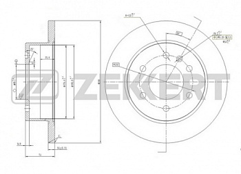 Диск торм MB SPRINTER/VW CRAFTER задн ZEKKERT DF4823S