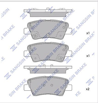 Колодки торм HYUNDAI SONATA/OPTIMA 16- задн SANGSIN