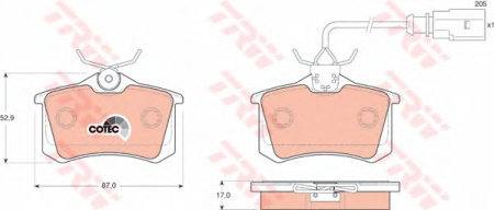 Колодки торм VW SHARAN зад TRW GDB1415 (+PFK427)