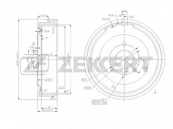 Барабан торм FORD FOCUS I ZEKKERT DB4275