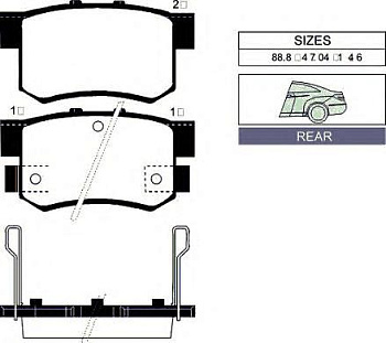 Колодки торм HONDA CIVIC 06- зад HSB GDB3175